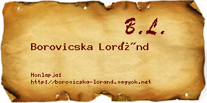 Borovicska Loránd névjegykártya